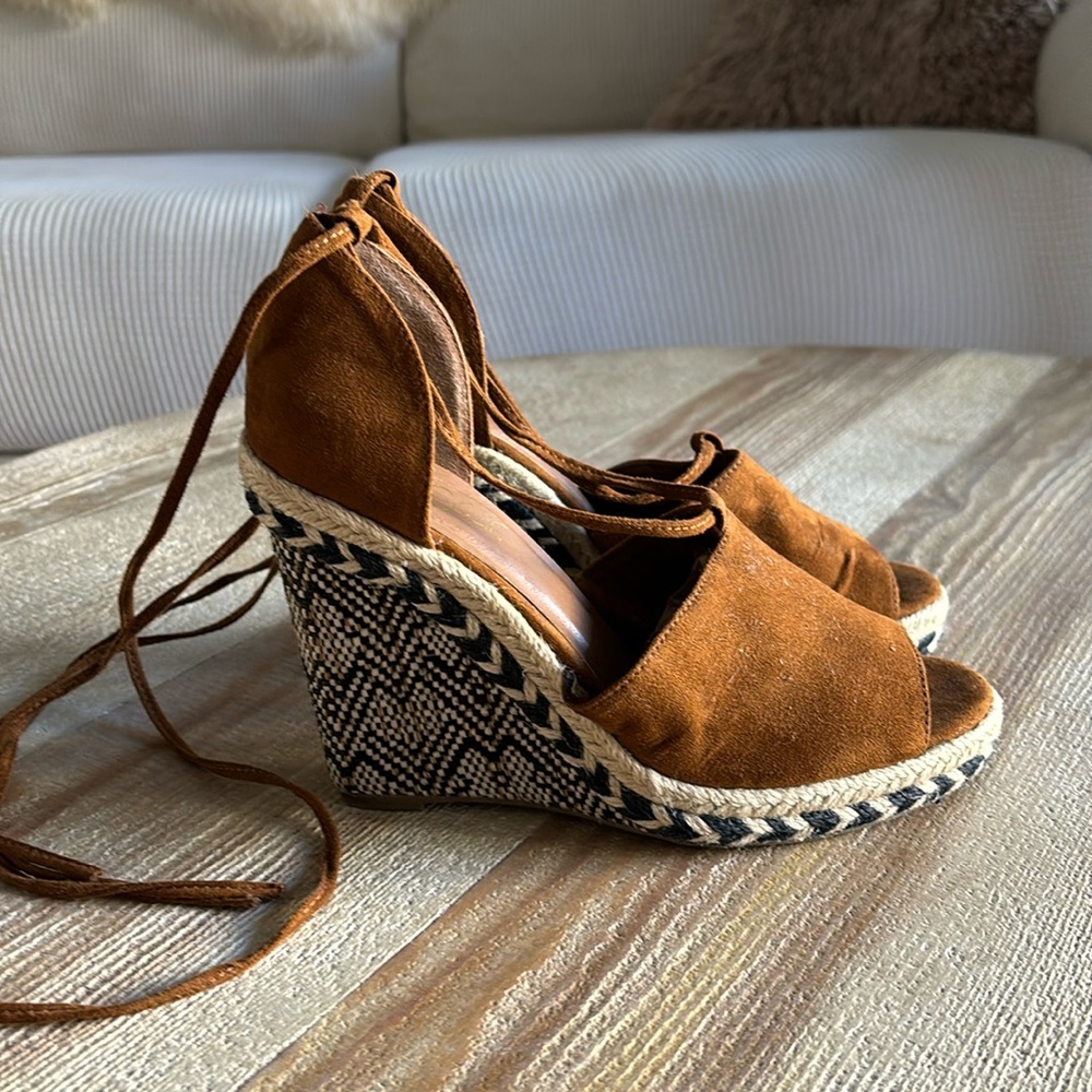 Sugar suede wedge shoes - fit like a 7.5!